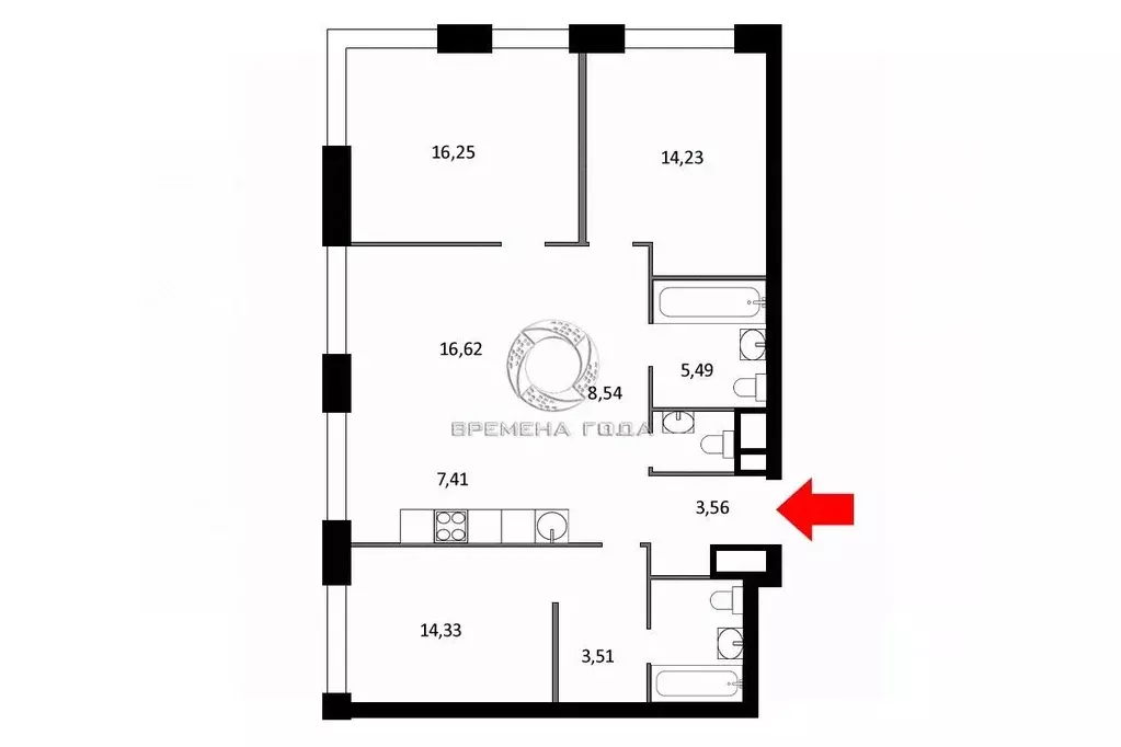 4-к кв. Москва просп. Генерала Дорохова, 39к2Г (96.1 м) - Фото 2