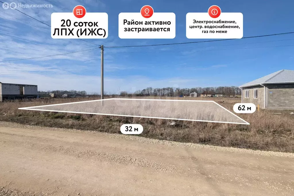 Участок в хутор Белый, Молодёжная улица (20 м) - Фото 1