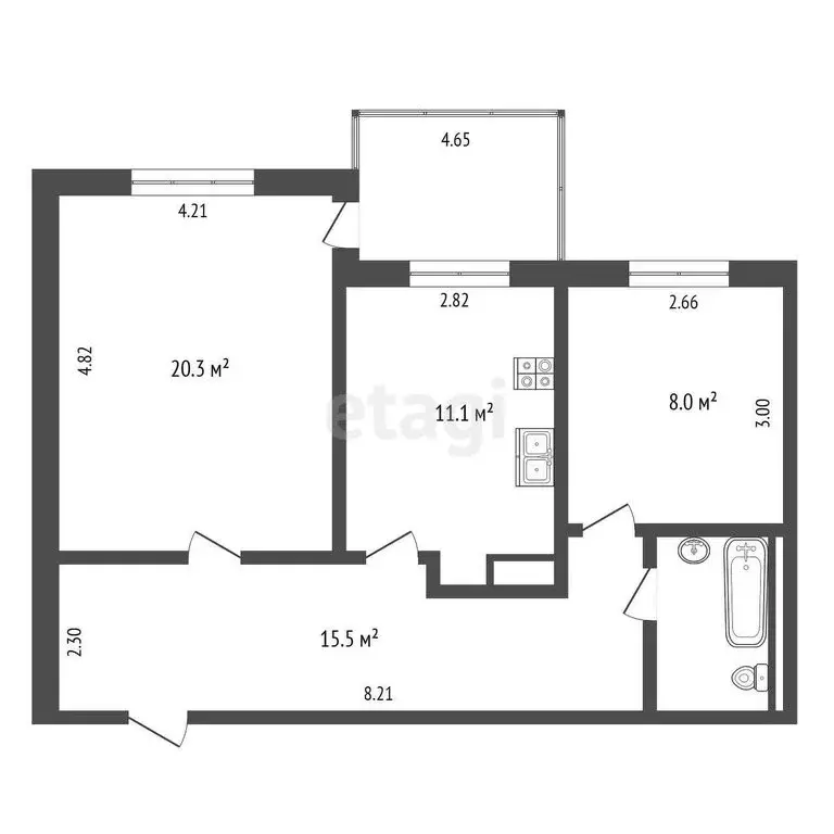 2-комнатная квартира: Кемерово, улица Свободы, 17 (62 м) - Фото 0