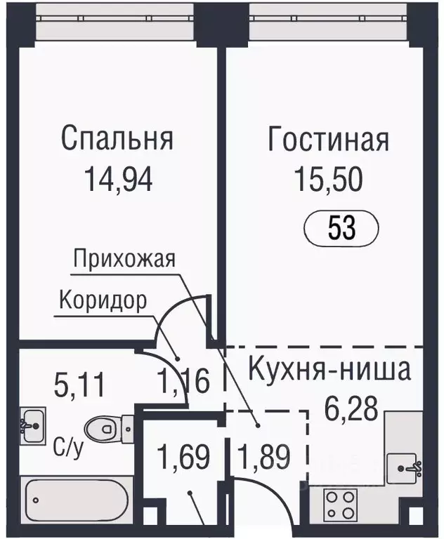 2-к кв. Москва ул. Академика Челомея, 1А (48.1 м) - Фото 0