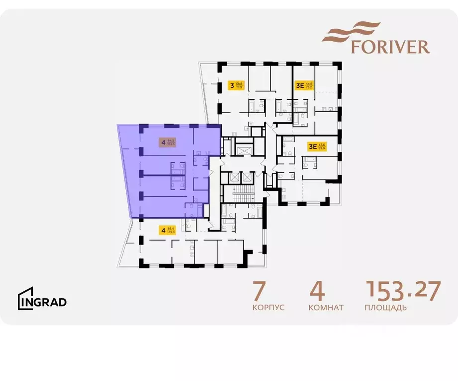 4-к кв. Москва Г мкр, Форивер жилой комплекс, 7 (153.27 м) - Фото 1