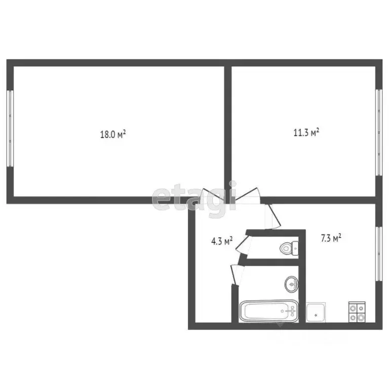 2-к кв. Удмуртия, Ижевск Майская ул., 18 (43.0 м) - Фото 1