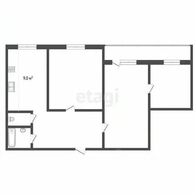 3-к кв. Ярославская область, Ярославль ул. Свободы, 62к2 (70.0 м) - Фото 2