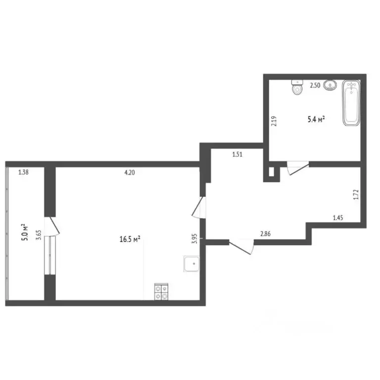 Студия Тюменская область, Тюмень ул. Мельникайте, 2к12 (30.1 м) - Фото 1