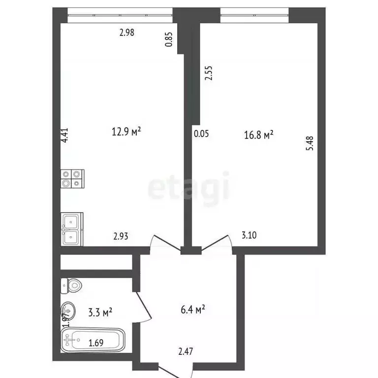 1-к кв. Краснодарский край, Анапа ул. Толстого, 130к2 (42.0 м) - Фото 2