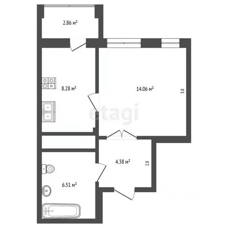 1-к кв. Калужская область, Калуга Азаровская ул., 40к4 (34.65 м) - Фото 2