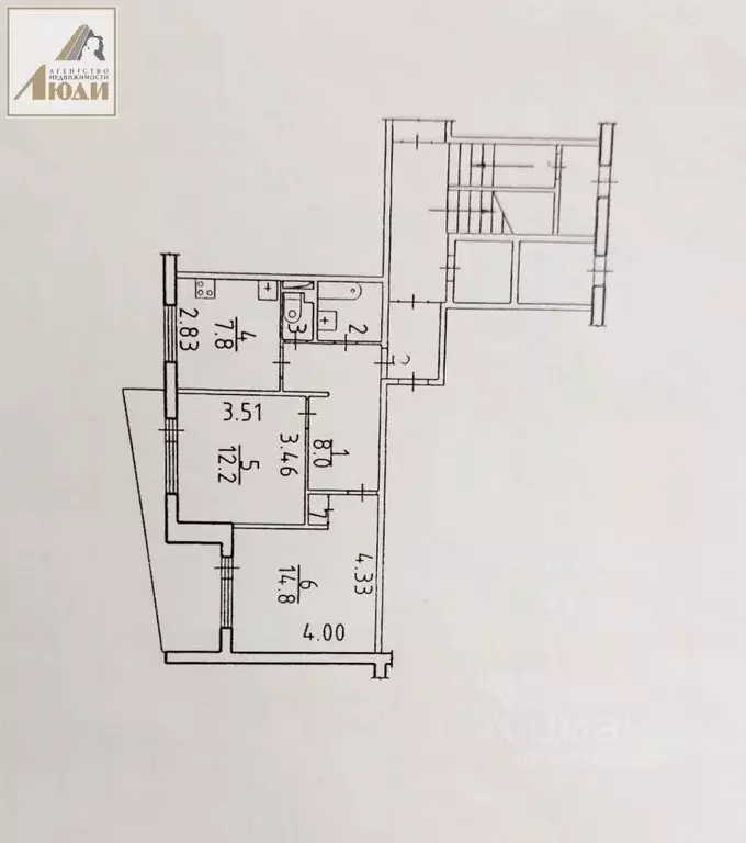 Квартира, 2 комнаты, 46.8 м - Фото 0