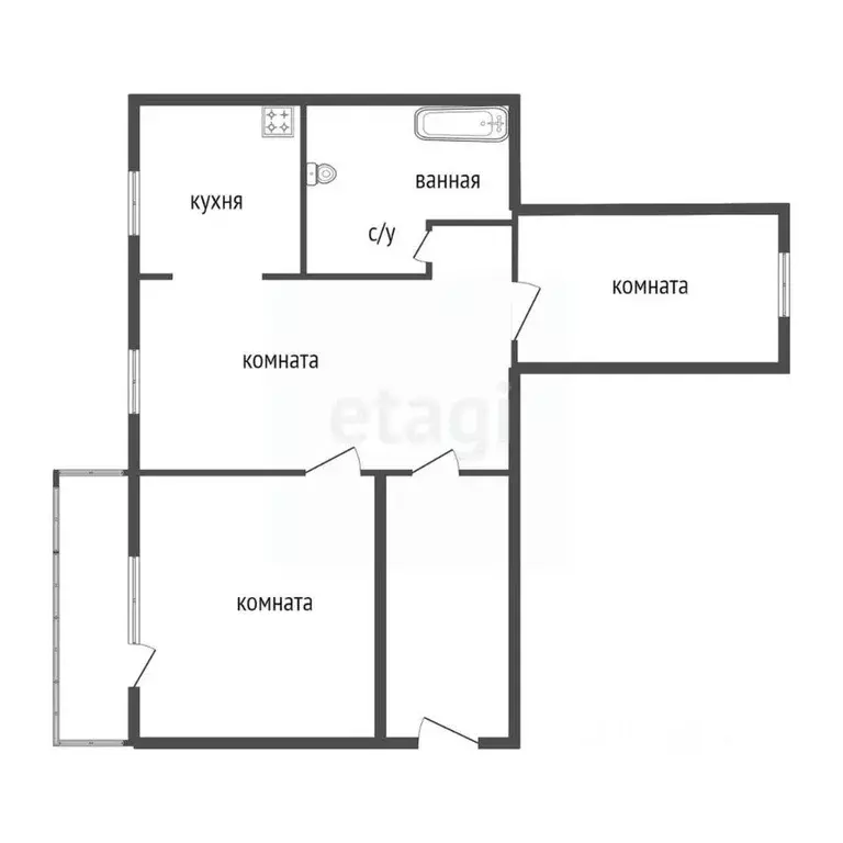 3-к кв. Свердловская область, Нижний Тагил Уральский просп., 74 (62.5 ... - Фото 2