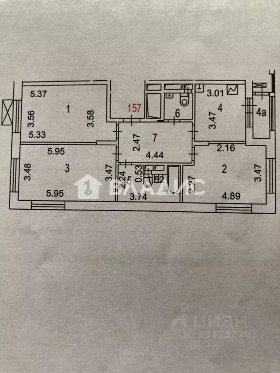 3-к кв. Москва Русаковская ул., 2 (87.6 м) - Фото 2