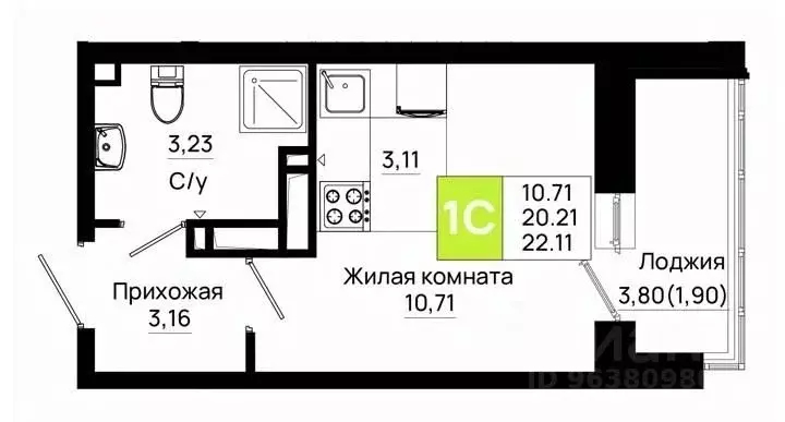Студия Ростовская область, Ростов-на-Дону Нефтекачка кв-л, Октябрь ... - Фото 0