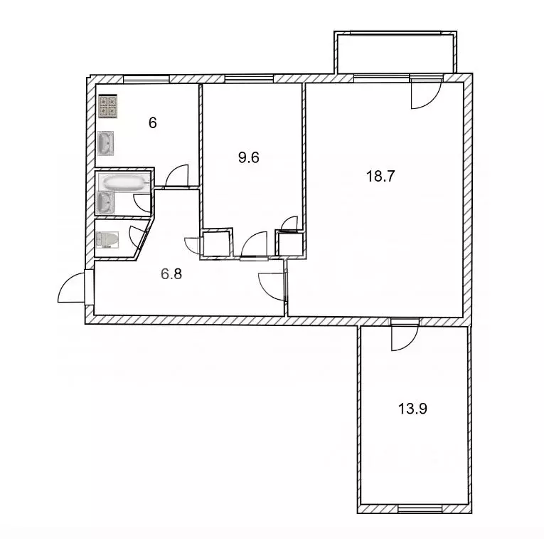 3-к кв. Крым, Симферополь ул. Ростовская, 14 (59.0 м) - Фото 1