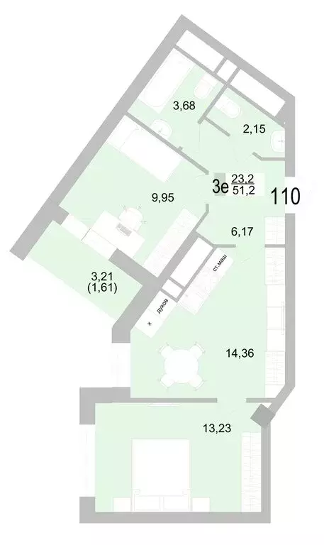 2-комнатная квартира: Екатеринбург, Черкасская улица, 5к1 (51.15 м) - Фото 0