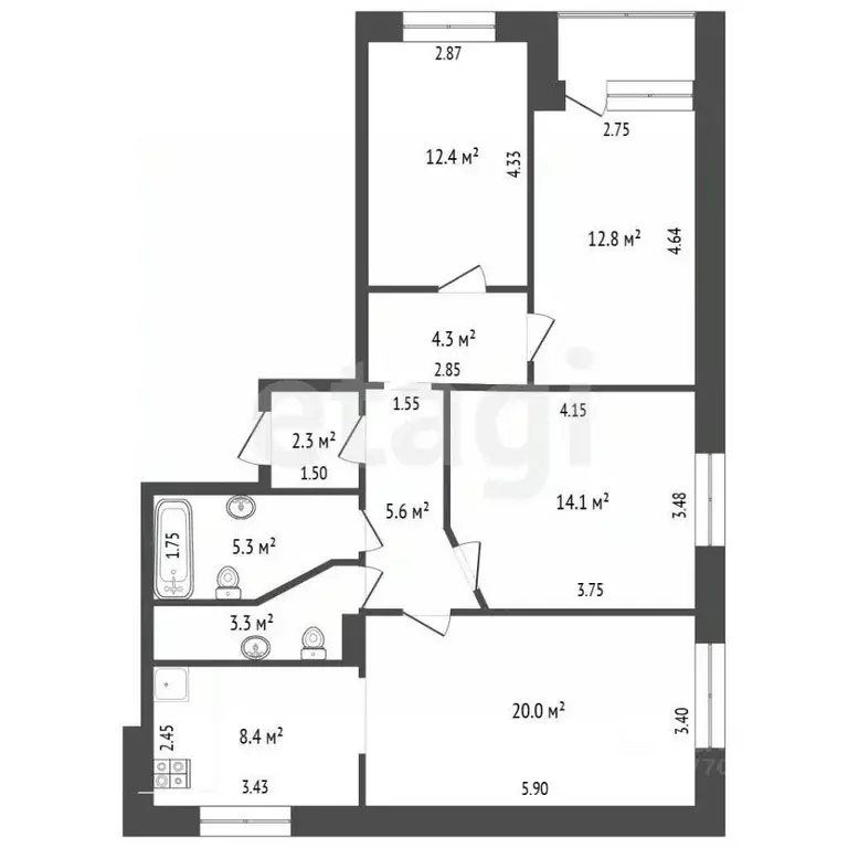 4-к кв. Ямало-Ненецкий АО, Новый Уренгой Юбилейный мкр, 1/6 (90.0 м) - Фото 2