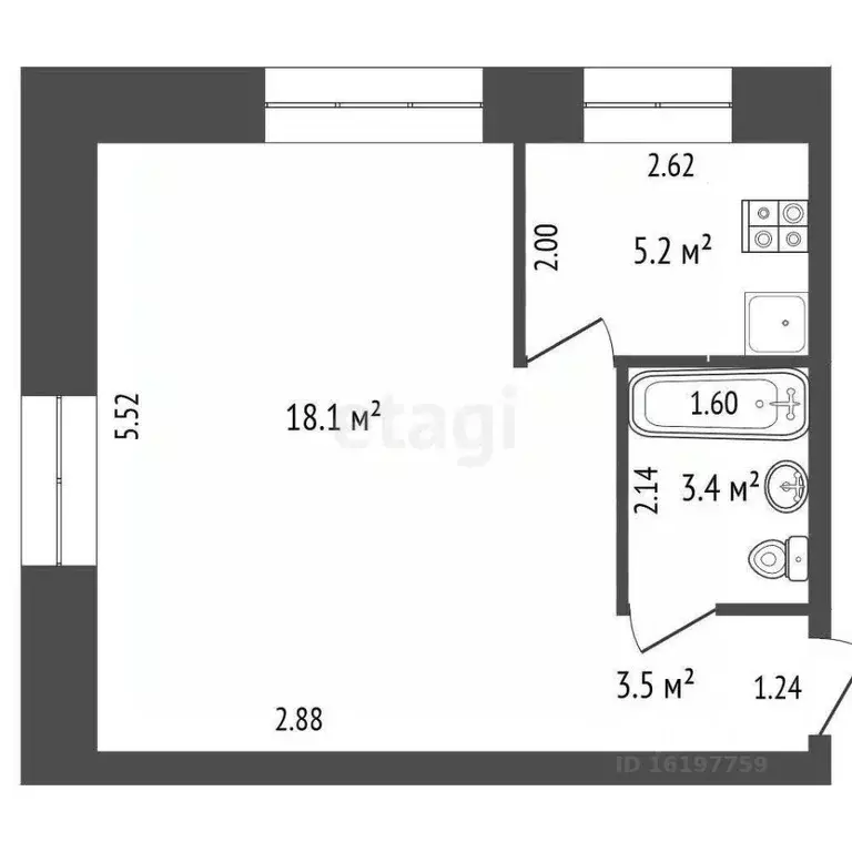 1-к кв. Саха (Якутия), Муниципальный район Хангаласский у., ... - Фото 2