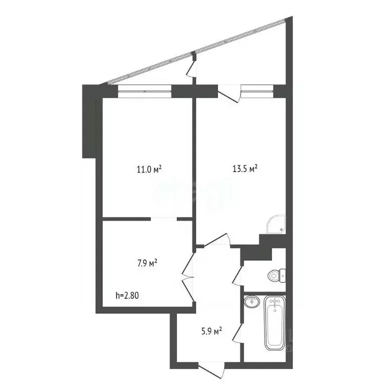 1-к кв. Красноярский край, Красноярск ул. Весны, 25 (43.1 м) - Фото 2