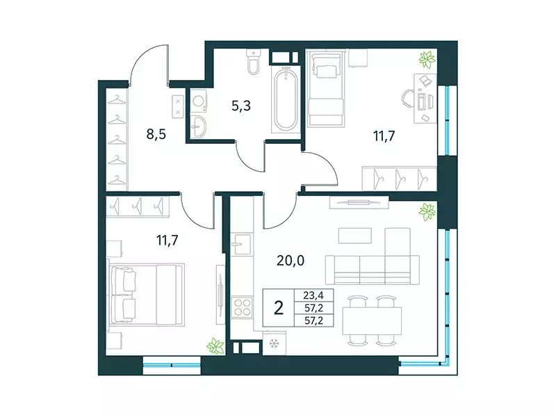 1-комнатная квартира: Чита, микрорайон Хороший (33 м) - Фото 1
