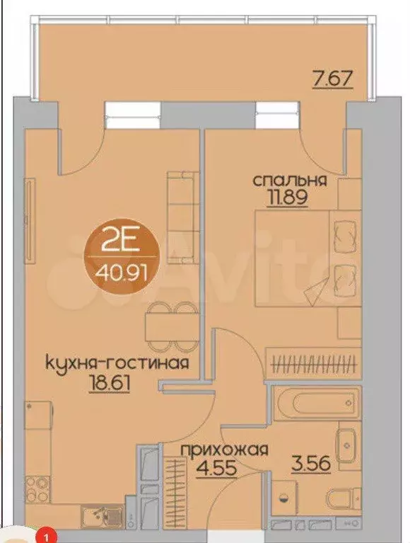 2-к. квартира, 38,5 м, 25/25 эт. - Фото 0