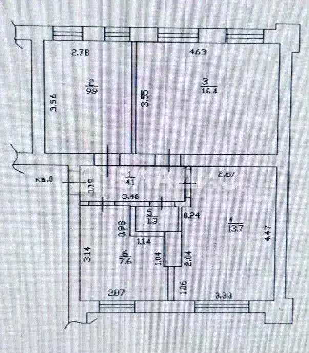 3-к кв. Смоленская область, Смоленск просп. Гагарина, 12а (53.0 м) - Фото 2