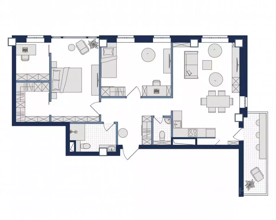 3-к кв. Самарская область, Самара Студенческий пер., 3Б (94.0 м) - Фото 2