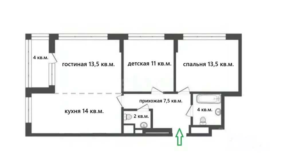 3-к кв. Москва Шелепихинская наб., 40к3 (70.0 м) - Фото 2