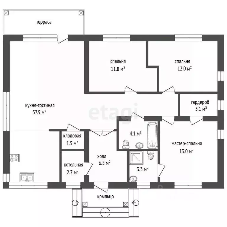 Дом в Тюменская область, Тюменский муниципальный округ, д. Криводанова ... - Фото 2