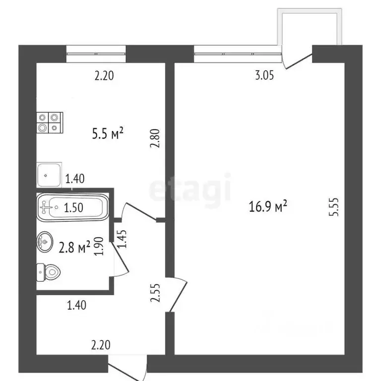 1-к кв. Мордовия, Рузаевка бул. Горшкова, 4 (28.0 м) - Фото 1