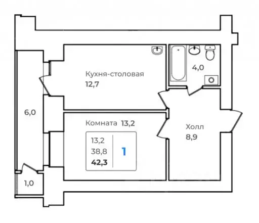 1-к кв. Амурская область, Благовещенск Зейский Бульвар жилой комплекс ... - Фото 0