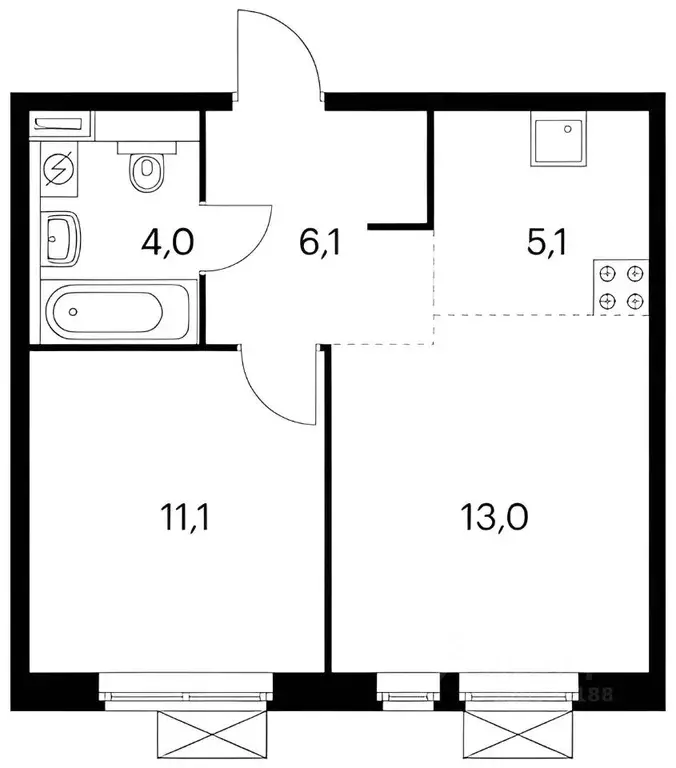 2-к кв. Московская область, Люберцы ул. Весенняя, 4к1 (41.0 м) - Фото 2