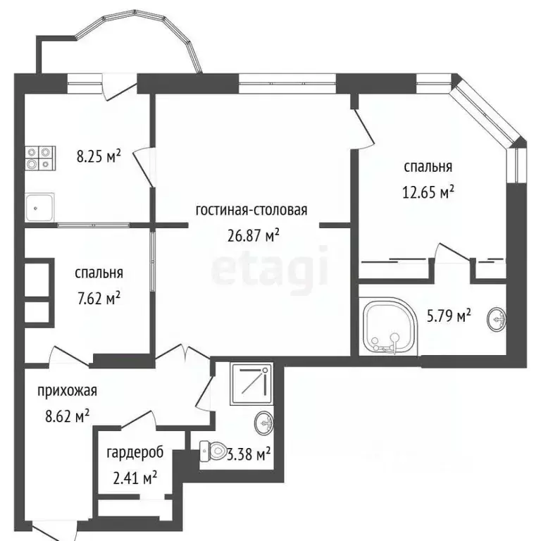 3-к кв. Москва ул. Ватутина, 18 (78.0 м) - Фото 2
