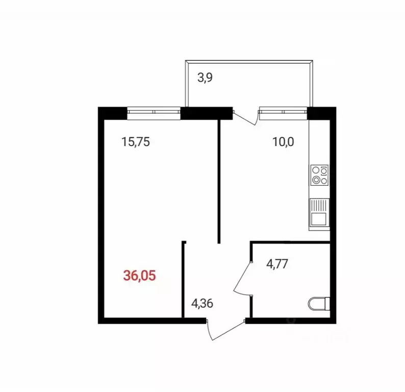 1-к кв. Красноярский край, Красноярск Соколовская ул., к2.1 (36.05 м) - Фото 0