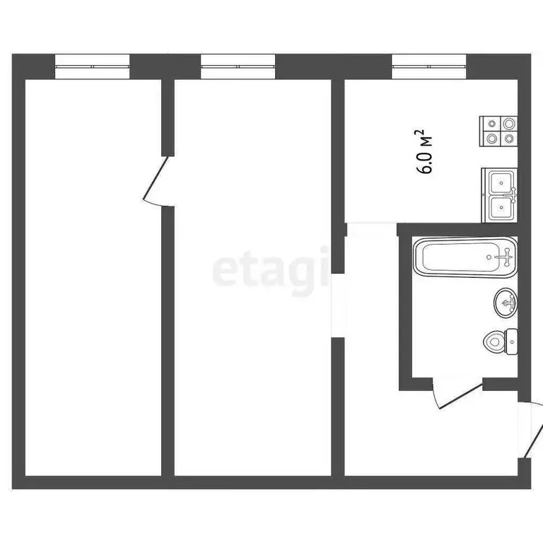 2-комнатная квартира: Московская область, Воскресенск, микрорайон ... - Фото 1