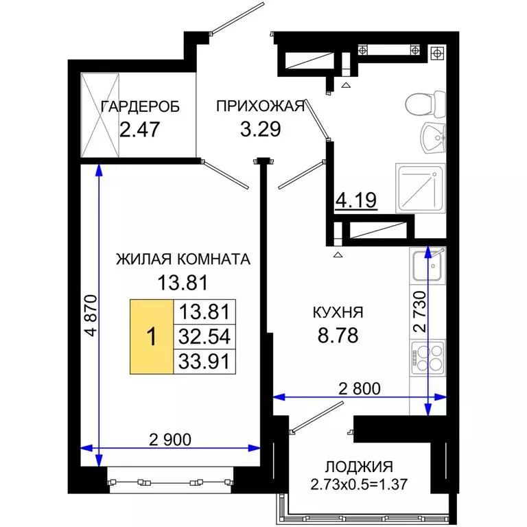 1-комнатная квартира: Ростов-на-Дону, квартал Нефтекачка, жилой ... - Фото 0