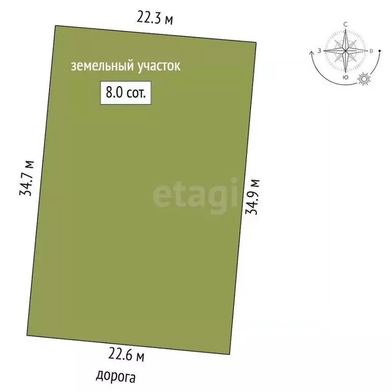 Участок в Севастополь с. Орловка, ул. Озерная, 43 (7.98 сот.) - Фото 0