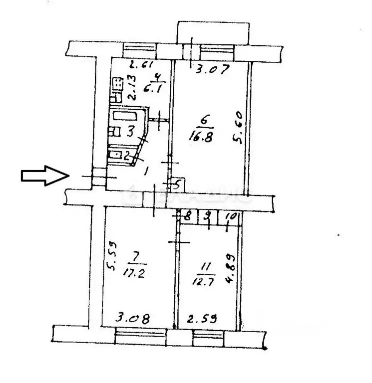 3-к кв. Владимирская область, Владимир ул. Разина, 12 (62.0 м) - Фото 1