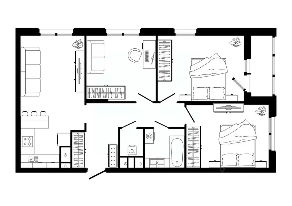3-к кв. Тульская область, Тула ул. Седова, 26к3 (77.9 м) - Фото 0