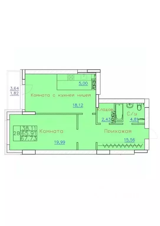 2-к кв. Томская область, Северск ул. Ленина, 116 (65.91 м) - Фото 1