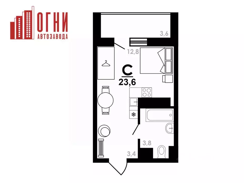 Студия Нижегородская область, Нижний Новгород Коломенская ул., 8к4 ... - Фото 0