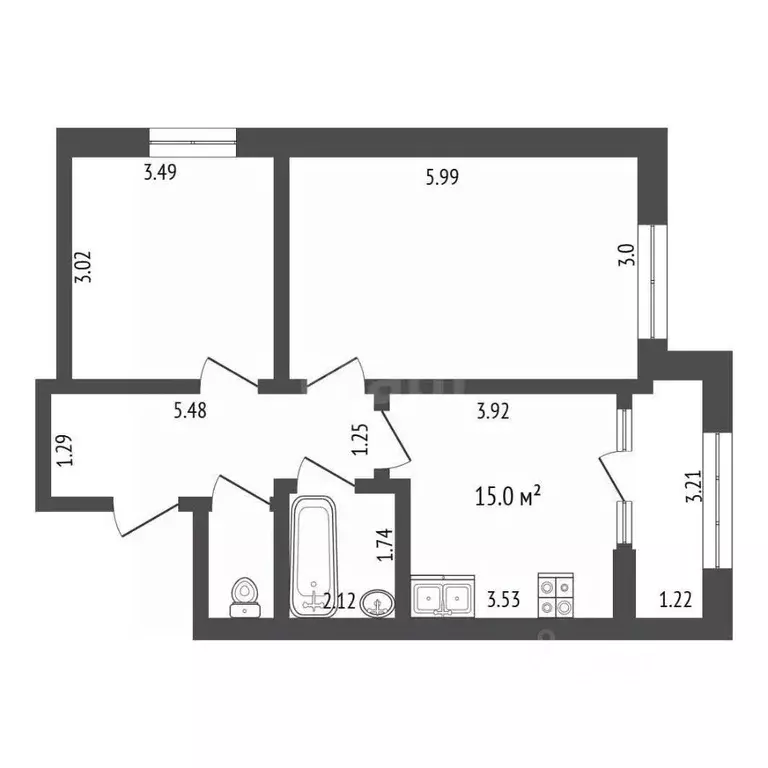 2-к кв. Ростовская область, Ростов-на-Дону Пасечный пер., 6 (56.0 м) - Фото 1