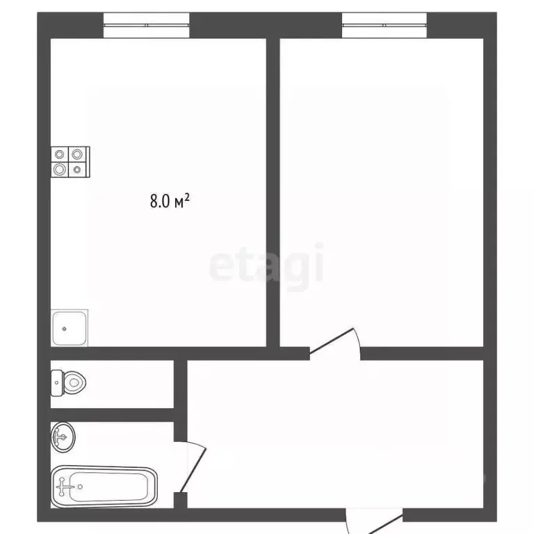 1-к кв. Тюменская область, с. Исетское ул. Калинина, 10 (37.8 м) - Фото 2