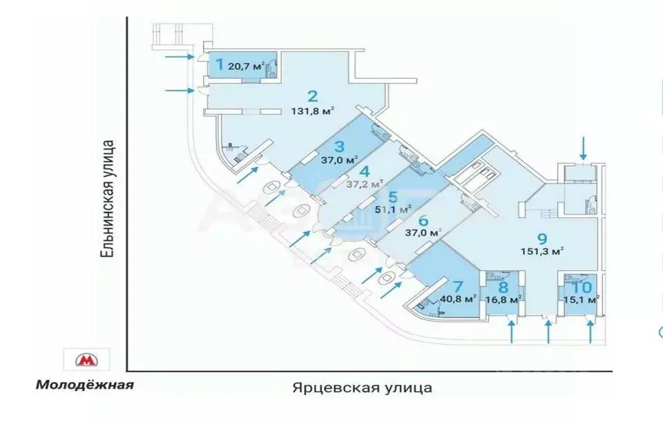 Торговая площадь в Москва Ярцевская ул., 27к1 (41 м) - Фото 1