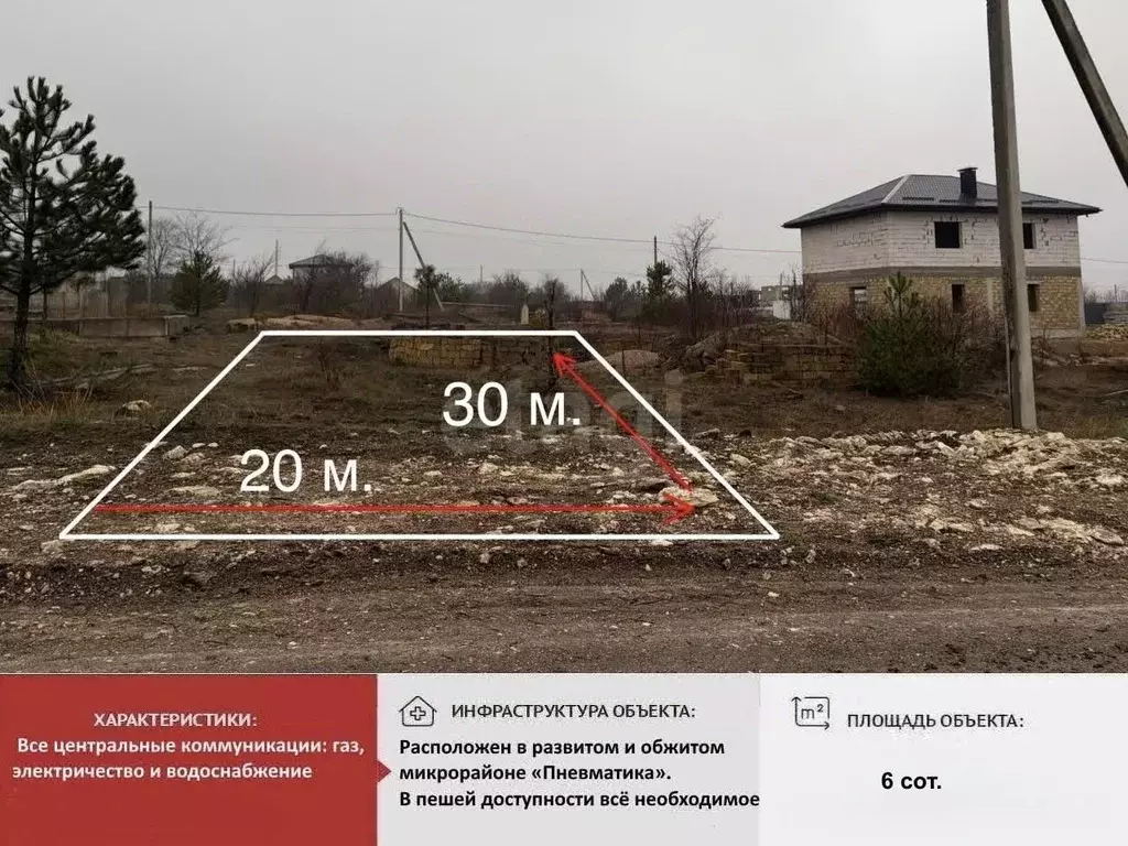 Участок в Крым, Симферополь Пневматика мкр,  (6.0 сот.) - Фото 1