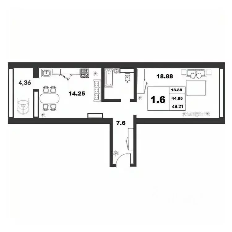 1-к кв. Новгородская область, Великий Новгород ул. Якова Павлова, 17 ... - Фото 1