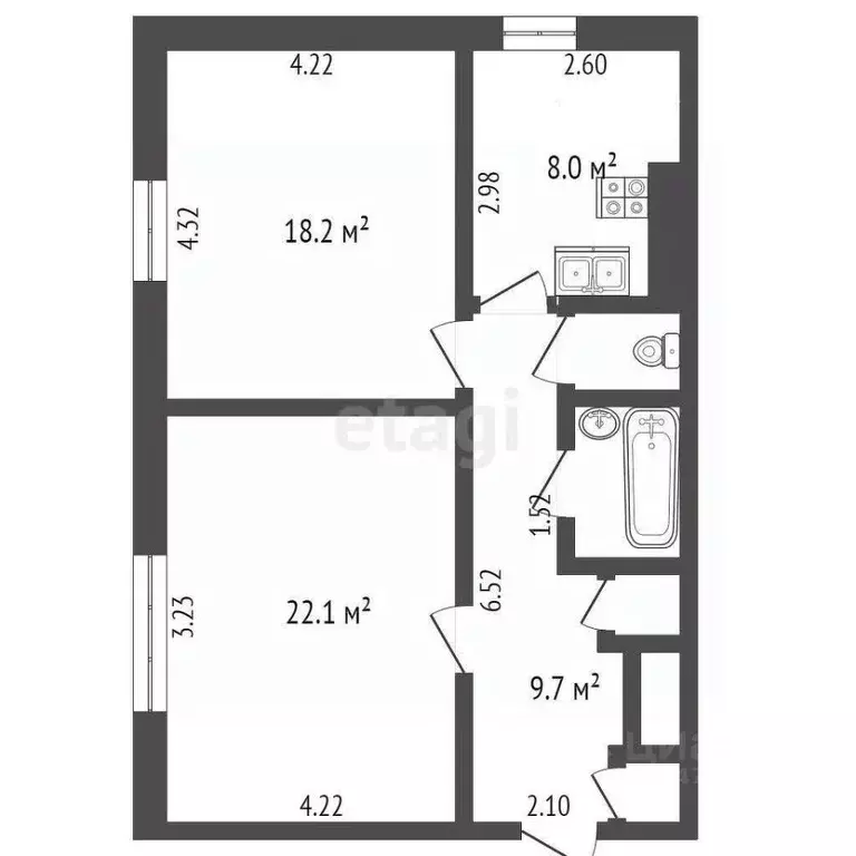 2-к кв. Московская область, Коломна ул. Черняховского, 7 (63.0 м) - Фото 1