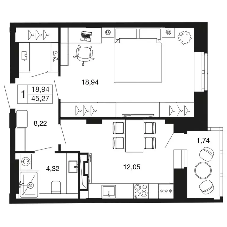 1-комнатная квартира: Апрелевка, жилой комплекс Времена Года, к11 ... - Фото 1