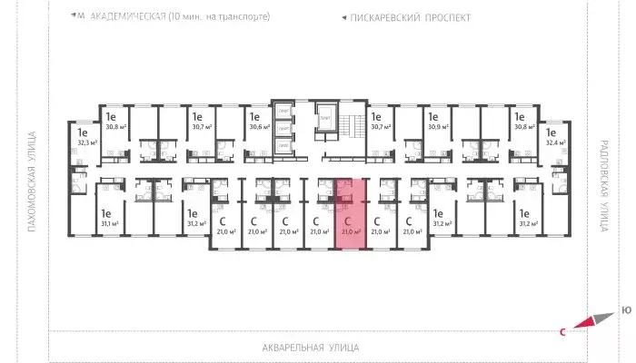 Квартира-студия: Санкт-Петербург, Пахомовская улица, 12к2 (20.8 м) - Фото 1