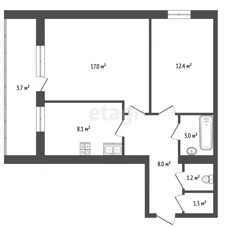 2-к кв. Нижегородская область, Нижний Новгород Архангельская ул., 14 ... - Фото 2