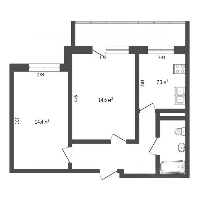 2-к кв. Тюменская область, Тюмень Ямская ул., 75к1 (46.9 м) - Фото 2