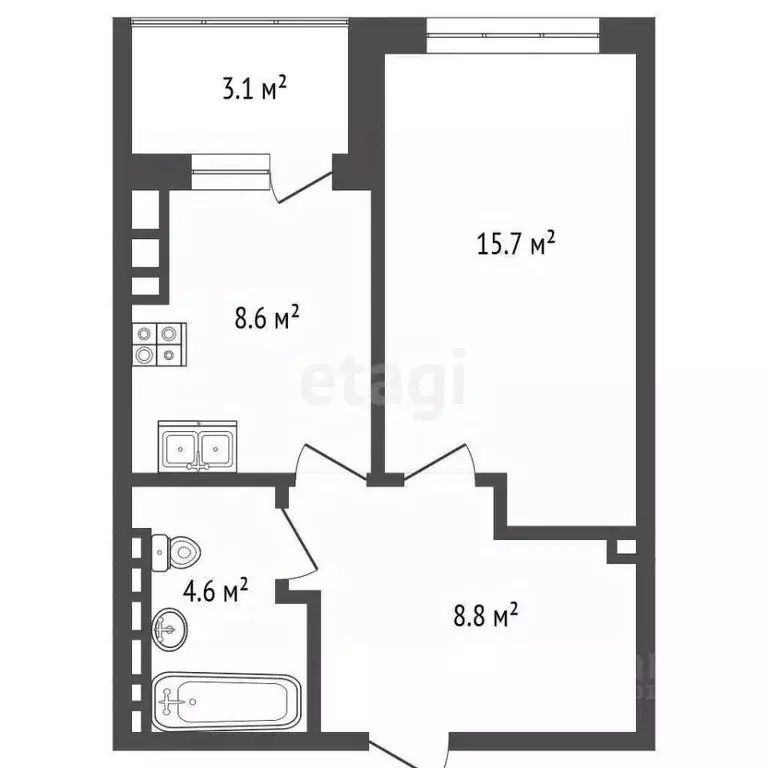 1-к кв. Самарская область, Самара ул. Гастелло, 22а (37.8 м) - Фото 2