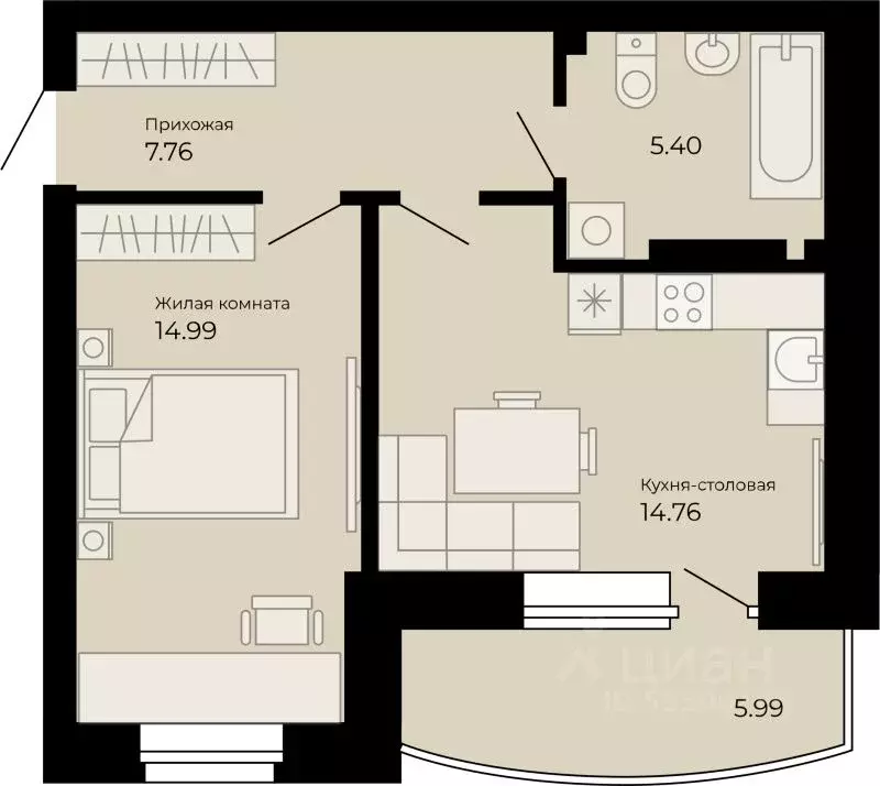 2-к кв. Свердловская область, Сухой Лог ул. Белинского, 40 (42.6 м) - Фото 1