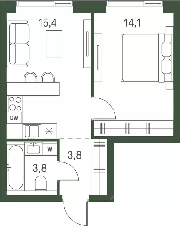 1-к кв. Москва Моментс жилой комплекс, к2.1 (37.1 м) - Фото 0